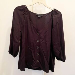 Banana Republic Deep Purple Blouse with Buttons